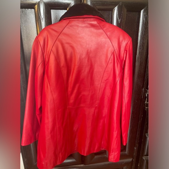 DANIER Red Leather Jacket, Large - Picture 3 of 10